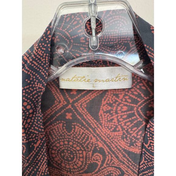 Natalie Martin Silk Moroccan Tile Indigo Sailor Kimono Size Large - Picture 4 of 4